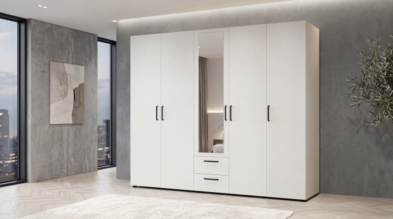 Dulap cu bara pentru umerase si rafturi Bruno XL2 | Vellea Home